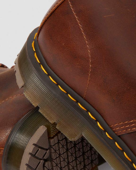 1460 Slip Resistant Leather Lace Up Boots - Dark Tan - Mens