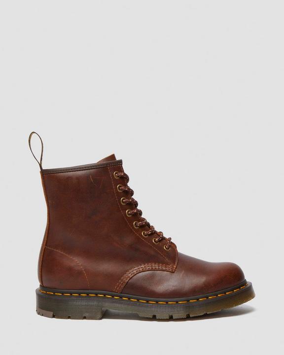 1460 Slip Resistant Leather Lace Up Boots - Dark Tan - Mens