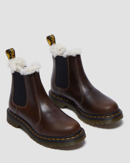 Dr Martens 2976 Women'S Faux Fur Lined Chelsea Boots - Khaki