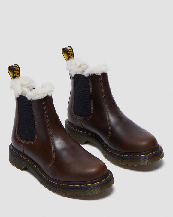 Dr Martens 2976 Women'S Faux Fur Lined Chelsea Boots - Khaki
