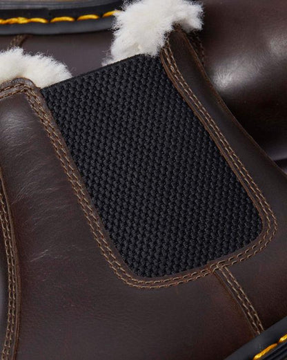 Dr Martens 2976 Women'S Faux Fur Lined Chelsea Boots - Khaki