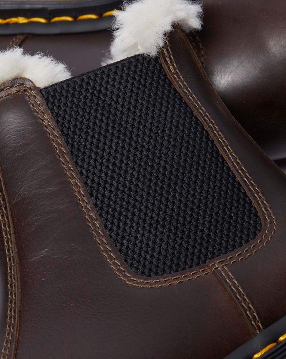 Dr Martens 2976 Women'S Faux Fur Lined Chelsea Boots - Khaki
