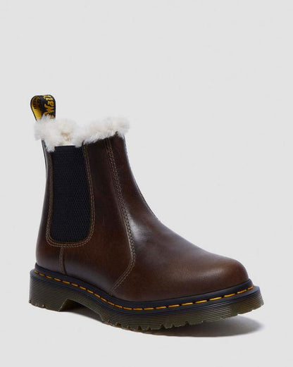 Dr Martens 2976 Women'S Faux Fur Lined Chelsea Boots - Khaki