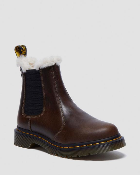 Dr Martens 2976 Women'S Faux Fur Lined Chelsea Boots - Khaki