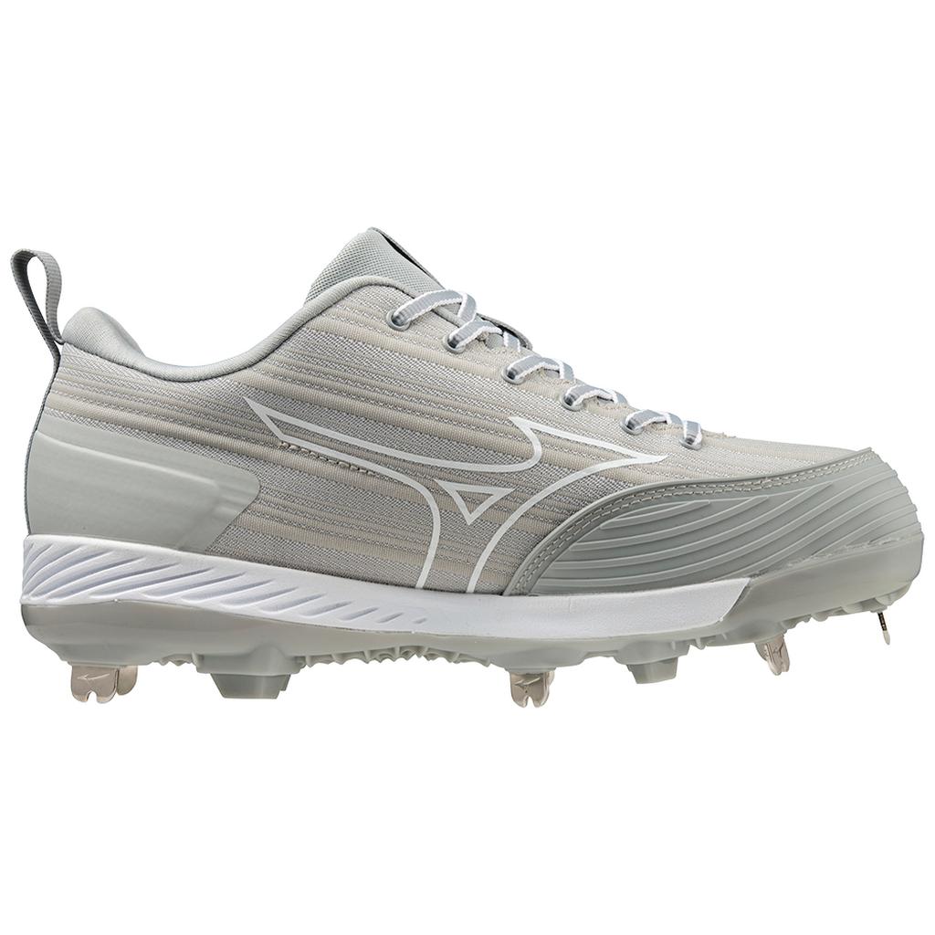 Mizuno Sweep 6 Low Women's Metal Fastpitch Softball Cleat Grey White