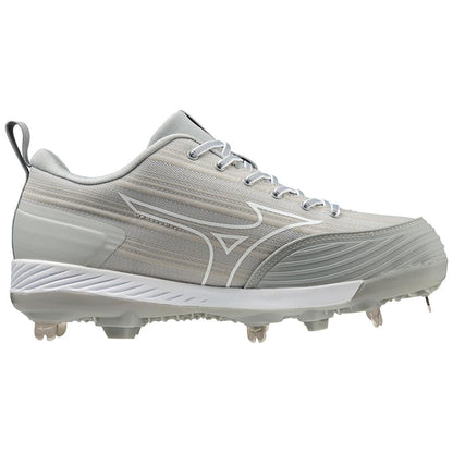 Mizuno Sweep 6 Low Women's Metal Fastpitch Softball Cleat Grey White