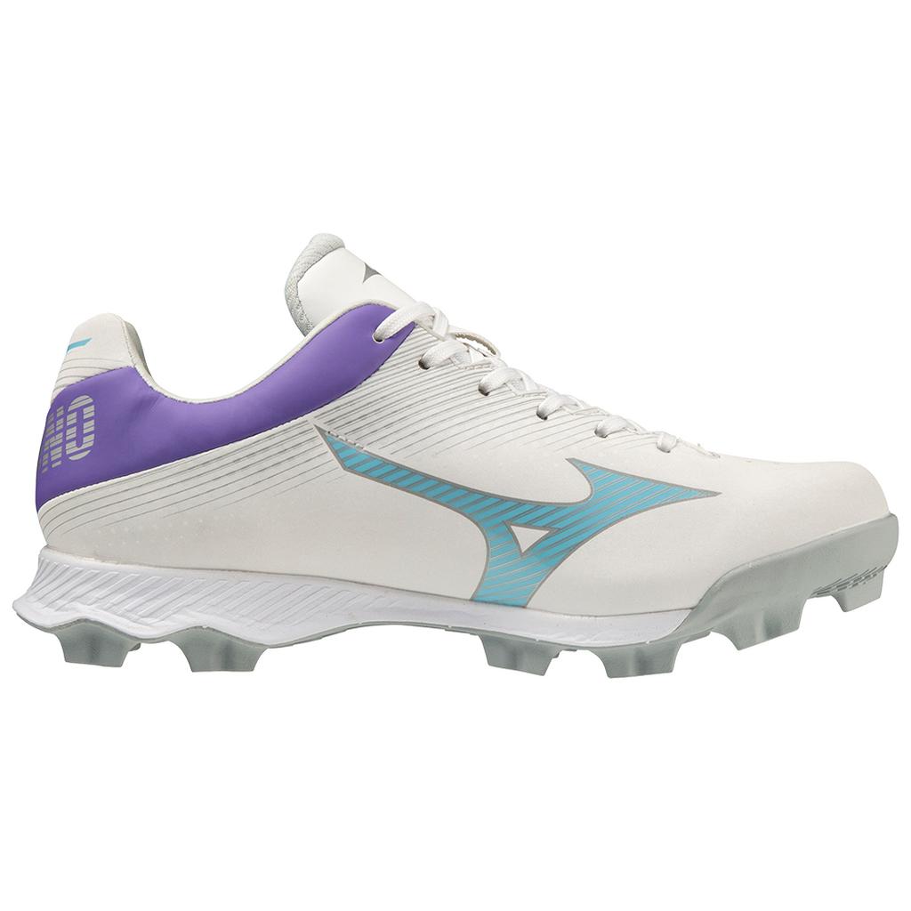 Mizuno Wave Finch Lightrevo Women's Molded Fastpitch Softball Cleat White Blue