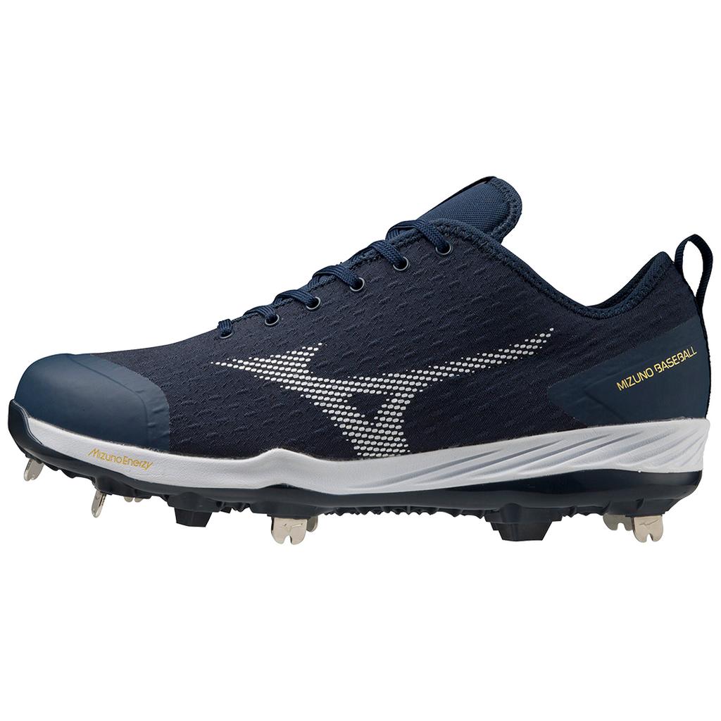 Mizuno Dominant 4 Low Men's Metal Baseball Cleat Navy White