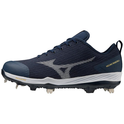 Mizuno Dominant 4 Low Men's Metal Baseball Cleat Navy White