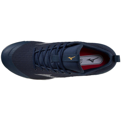 Mizuno Dominant 4 Low Men's Metal Baseball Cleat Navy White