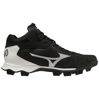 Mizuno Wave Lightrevo Tpu Men's Molded Mid Baseball Cleat Black White