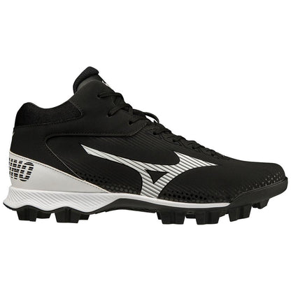 Mizuno Wave Lightrevo Tpu Men's Molded Mid Baseball Cleat Black White
