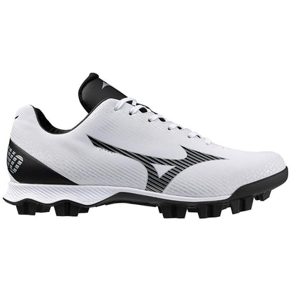 Mizuno Wave Lightrevo Tpu Men's Molded Low Baseball Cleat White Black