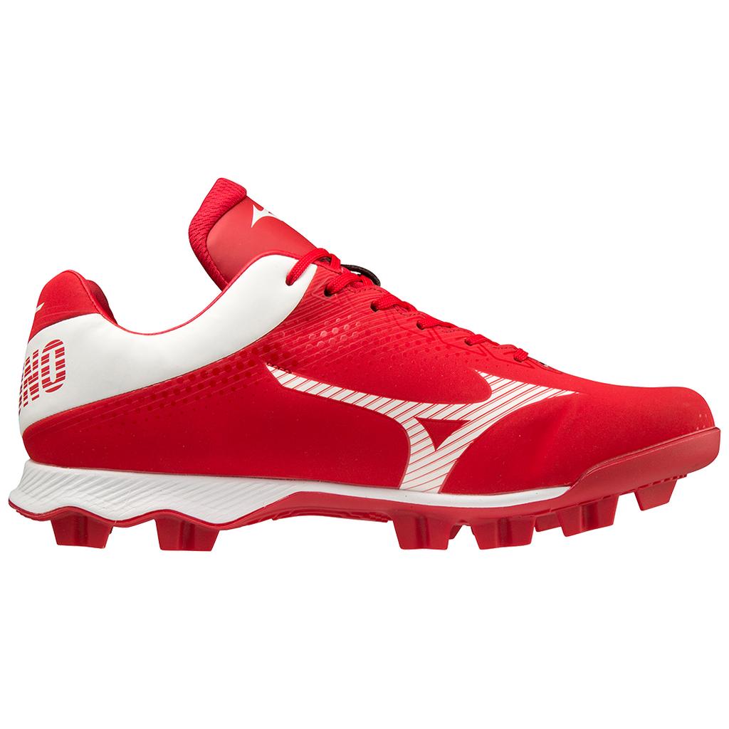 Mizuno Wave Lightrevo Tpu Men's Molded Low Baseball Cleat Red White