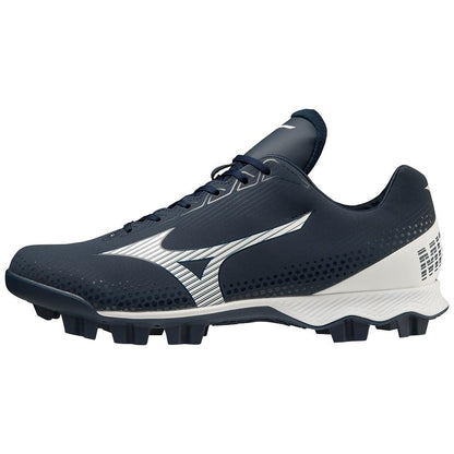 Mizuno Wave Lightrevo Tpu Men's Molded Low Baseball Cleat Navy White