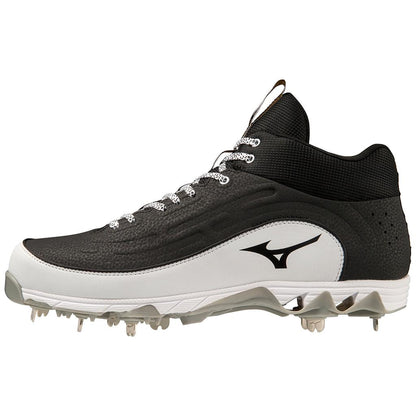 Mizuno 9 Spike Ambition 3 Mid Men's Metal Baseball Cleat Black White