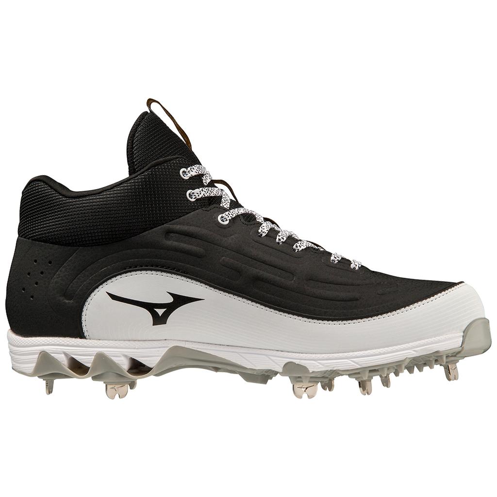 Mizuno 9 Spike Ambition 3 Mid Men's Metal Baseball Cleat Black White