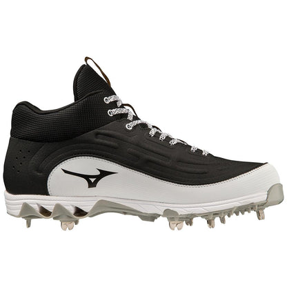 Mizuno 9 Spike Ambition 3 Mid Men's Metal Baseball Cleat Black White