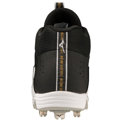 Mizuno 9 Spike Ambition 3 Mid Men's Metal Baseball Cleat Black White