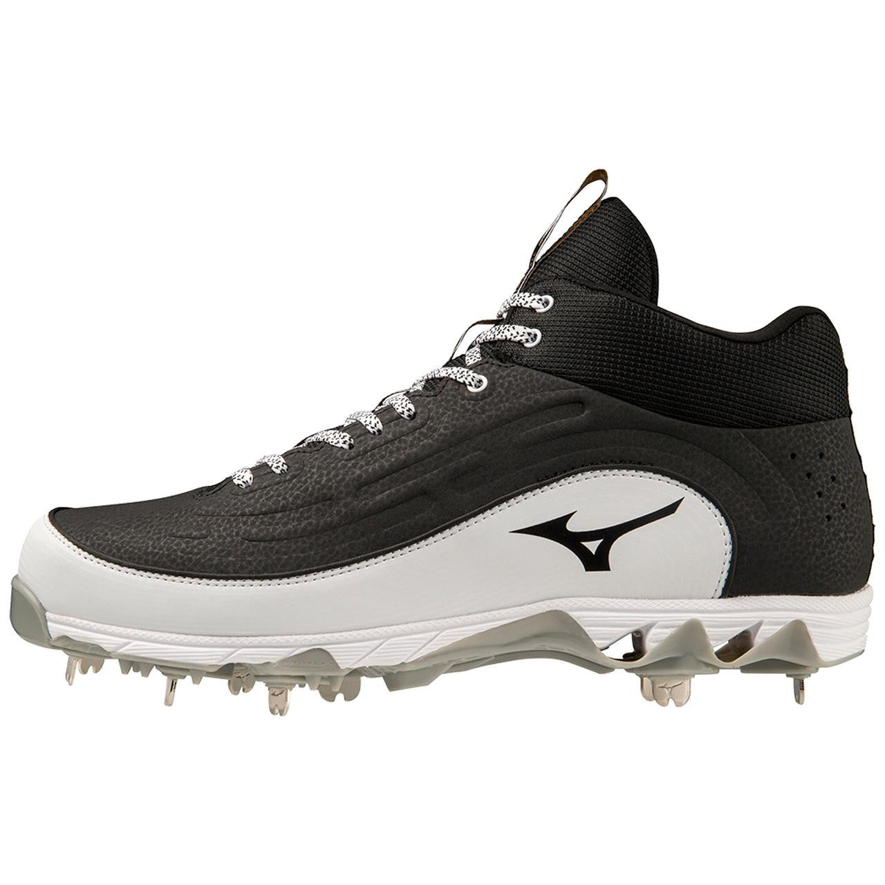 Mizuno 9 Spike Ambition 3 Mid Men's Metal Baseball Cleat Black White