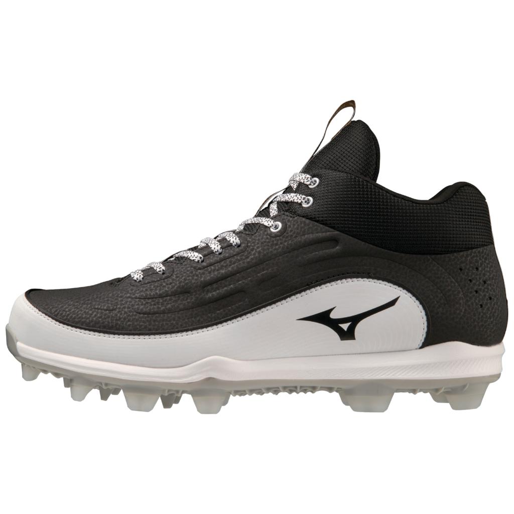 Mizuno Ambition 3 Mid Tpu Men's Molded Baseball Cleat Black White