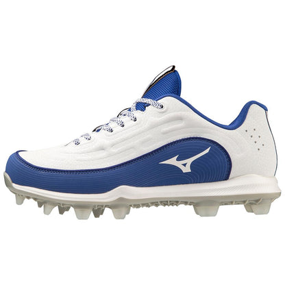 Mizuno 9 Spike Advanced Finch Elite 6 Low Women's Tpu Molded Fastpitch Softball Cleat White Royal