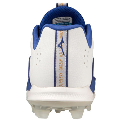 Mizuno 9 Spike Advanced Finch Elite 6 Low Women's Tpu Molded Fastpitch Softball Cleat White Royal