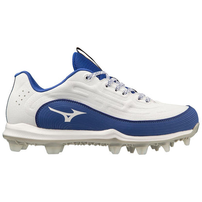 Mizuno 9 Spike Advanced Finch Elite 6 Low Women's Tpu Molded Fastpitch Softball Cleat White Royal