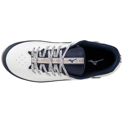 Mizuno 9 Spike Swift 8 Low Women's Metal Fastpitch Softball Cleat White Navy