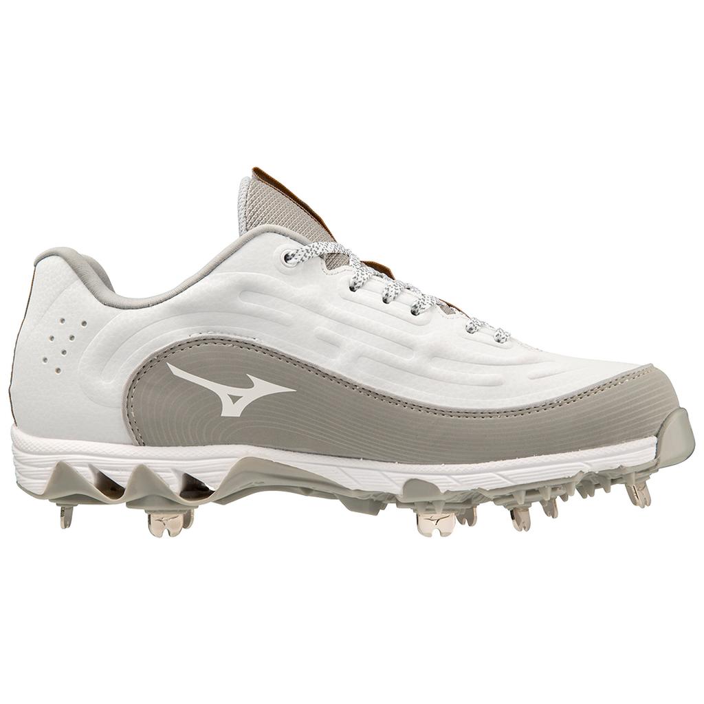 Mizuno 9 Spike Swift 8 Low Women's Metal Fastpitch Softball Cleat White Grey