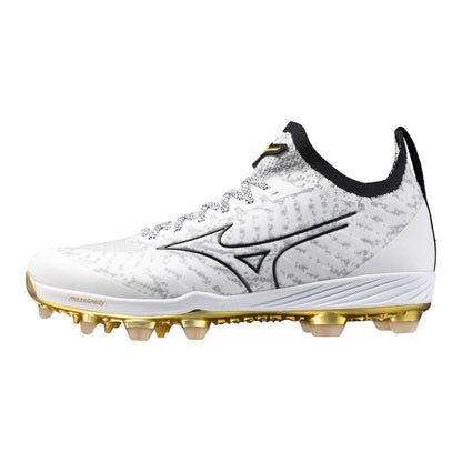 Mizuno Men's Pro Tpu Baseball Cleat White Gold