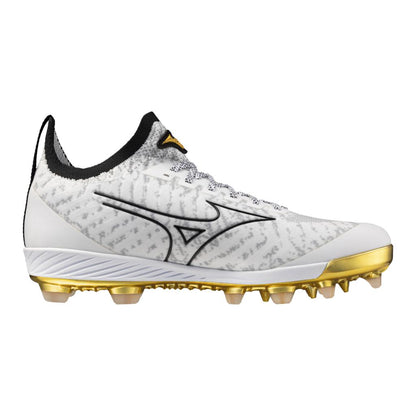 Mizuno Men's Pro Tpu Baseball Cleat White Gold