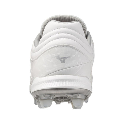 Mizuno Women's Pro Fp Low Tpu Fastpitch Softball Cleat White Silver