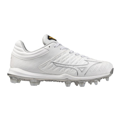 Mizuno Women's Pro Fp Low Tpu Fastpitch Softball Cleat White Silver