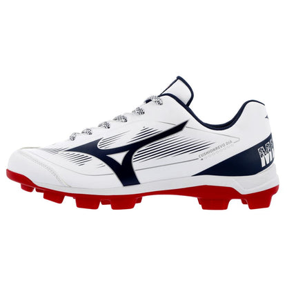 Mizuno Men's Cushionrevo Diamond Tpu Baseball Cleat White Navy