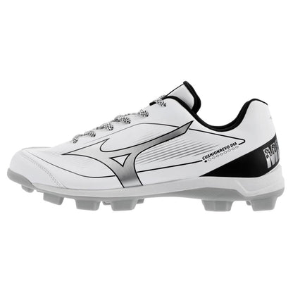 Mizuno Men's Cushionrevo Diamond Tpu Baseball Cleat White Black