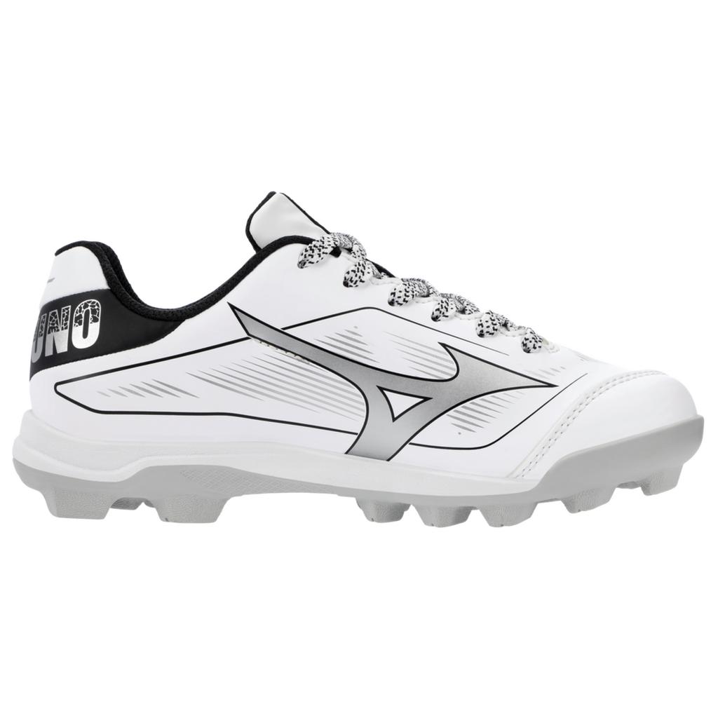 Mizuno Youth Cushionrevo Diamond Jr Low Baseball Cleat White Black