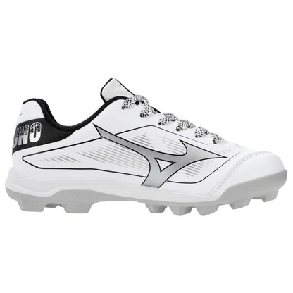 Mizuno Youth Cushionrevo Diamond Jr Low Baseball Cleat White Black