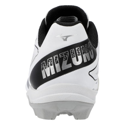 Mizuno Youth Cushionrevo Diamond Jr Low Baseball Cleat White Black