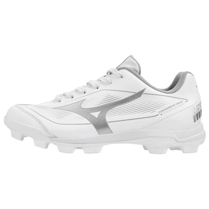 Mizuno Youth Cushionrevo Finch Jr Softball Cleat White Silver