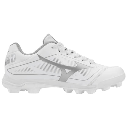 Mizuno Youth Cushionrevo Finch Jr Softball Cleat White Silver