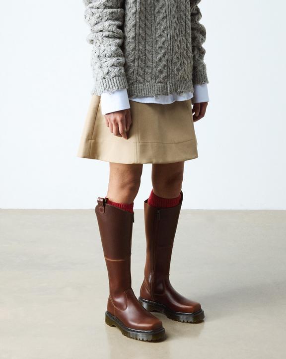 Dr Martens Amaayah Knee High Leather Boots - Butterscotch