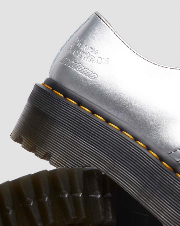 Dr. Martens 1461 Platform Mademe Leather Oxford Shoes Silver - Womens