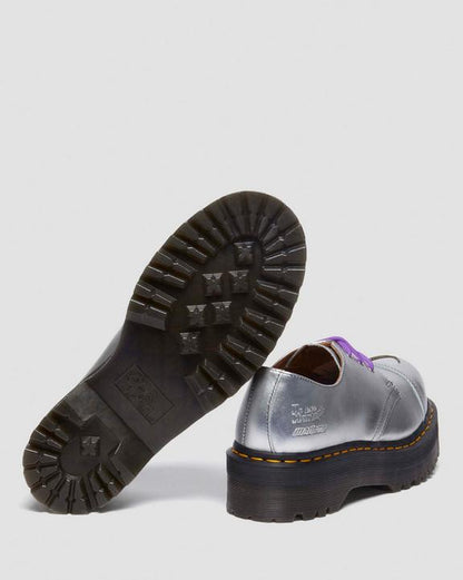 Dr. Martens 1461 Platform Mademe Leather Oxford Shoes Silver - Womens