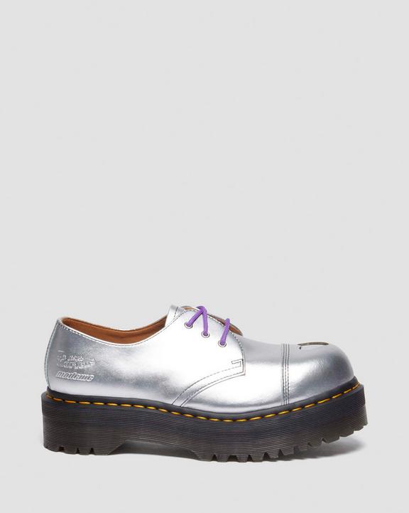 Dr. Martens 1461 Platform Mademe Leather Oxford Shoes Silver - Womens