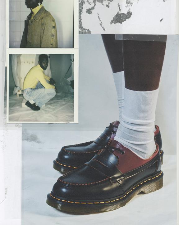 Dr. Martens 1461 / Penton Mm6 Leather Loafers Black+Oxblood - Mens