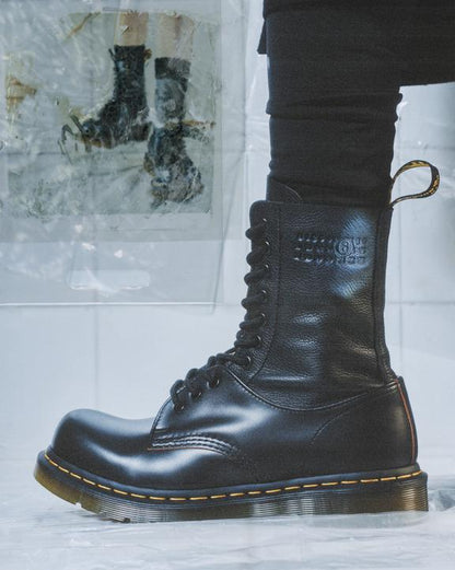 1490 / 1461 Mm6 Leather Lace Up Boots - Black - Mens