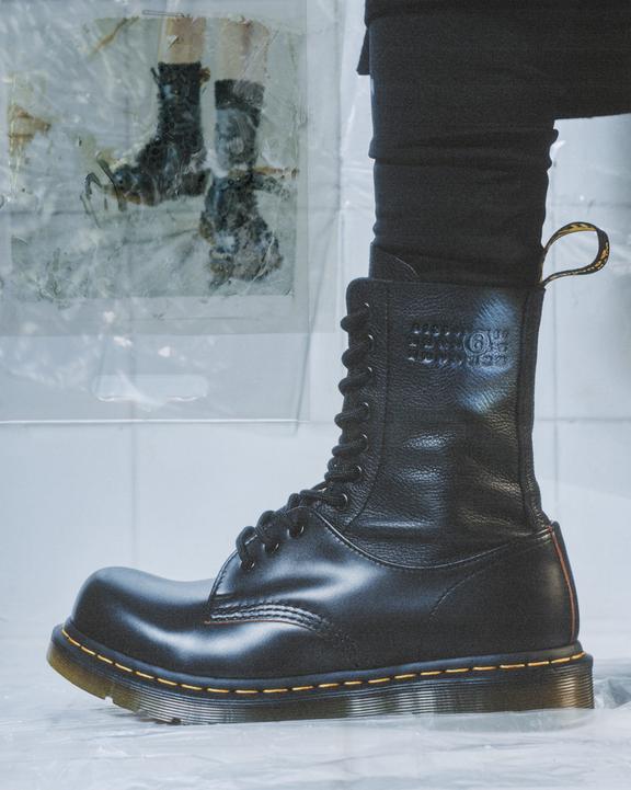 1490 / 1461 Mm6 Leather Lace Up Boots - Black - Mens