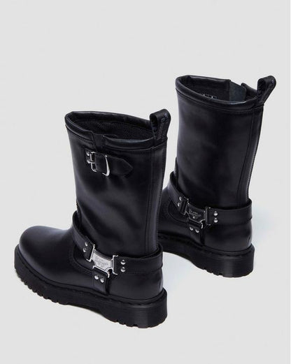 Dr. Martens Anistone Hi Leather Biker Boots Black - Mens
