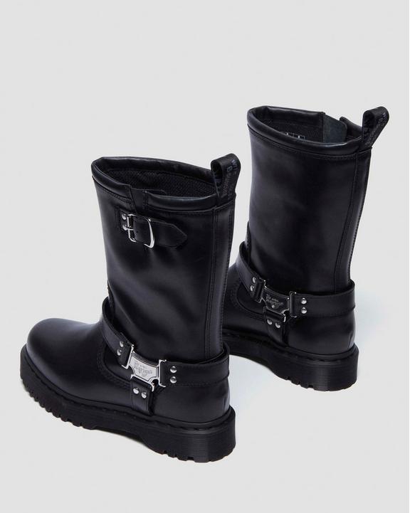 Dr. Martens Anistone Hi Leather Biker Boots Black - Mens